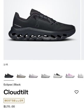 On Running Cloudtilt - Eclipse Black sz 9 woman new in box !!!